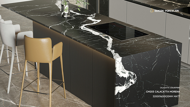 CM203 Calacatta Morena 3200x1600x20мм Остров б